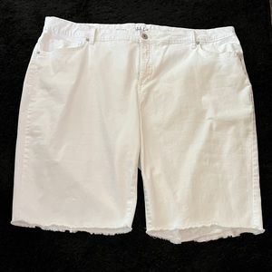 Style & Co. Women’s Plus Raw Hem Denim Bermuda Shorts